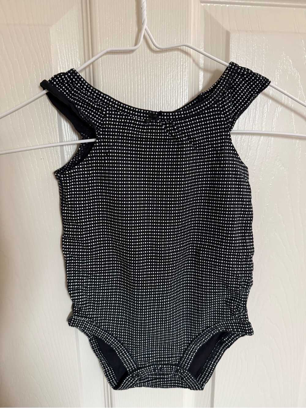 Carter's Black and White Dotted Sleeveless One-Piece Bodysuit